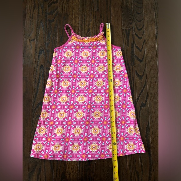 Hanna Andersson Girls 130 cm (8Y) Pink Floral Mosaic Halter Mini Dress - VGUC! - Picture 6 of 9